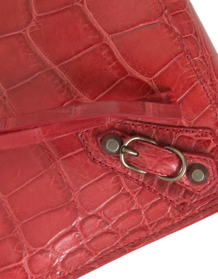 Balenciaga - Balenciaga Exotic Red Alligator Leather Clutch - BAG1165 - Ask Me Wear