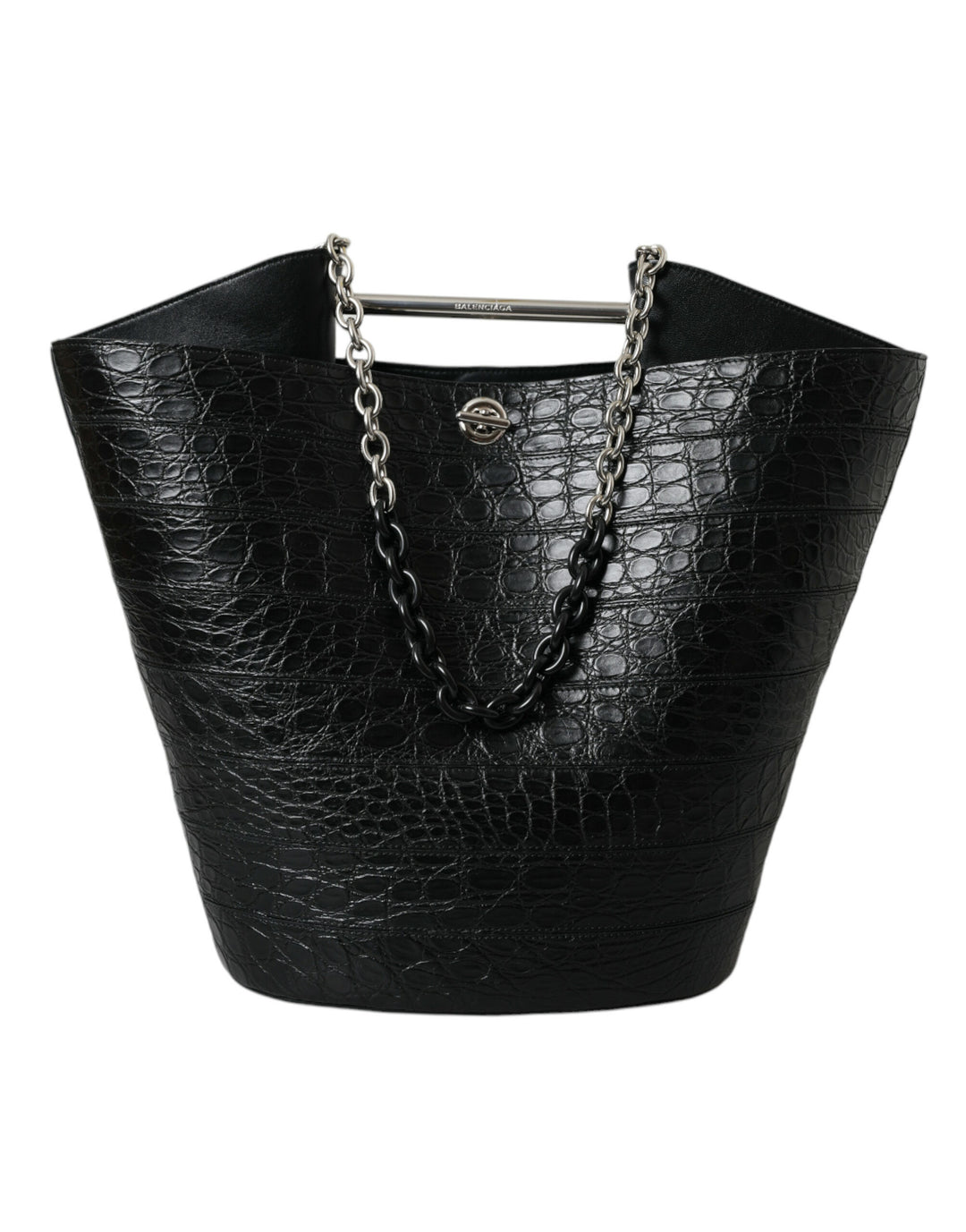 Balenciaga - Balenciaga Elegant Black Crocodile Leather Maxi Bucket Bag - BAG1177 - Ask Me Wear
