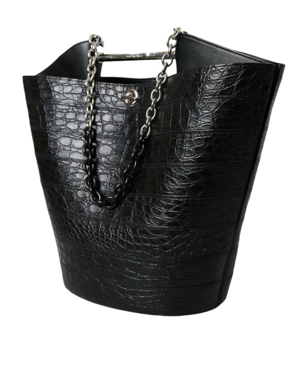 Balenciaga - Balenciaga Elegant Black Crocodile Leather Maxi Bucket Bag - BAG1177 - Ask Me Wear