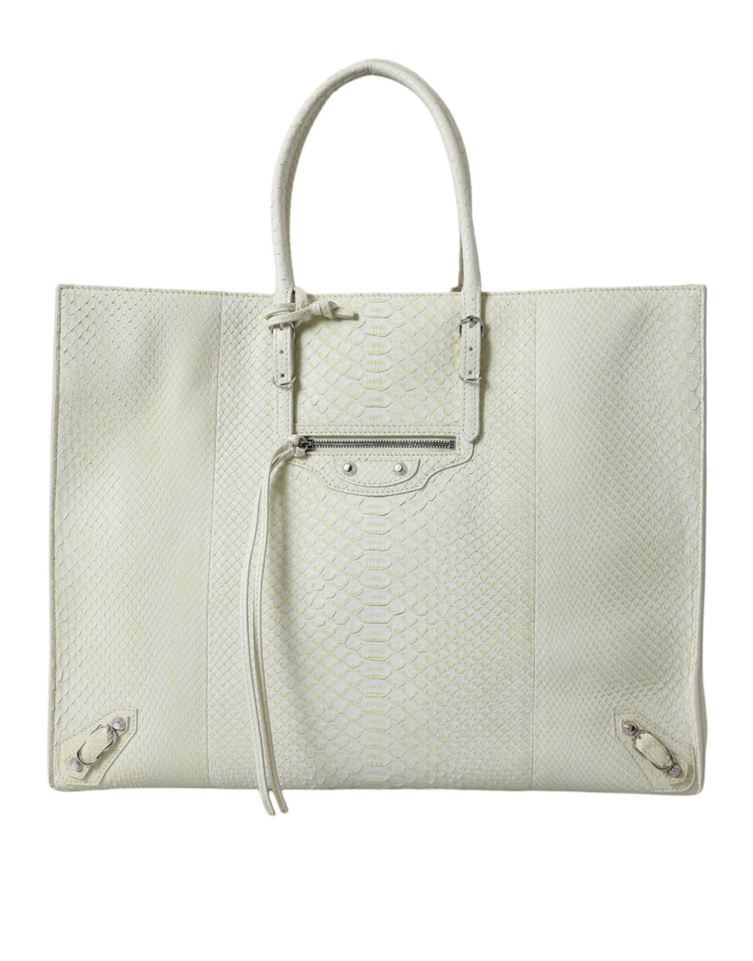 Balenciaga - Balenciaga Chic Python Leather Tote in White & Yellow - BAG1180 - Ask Me Wear