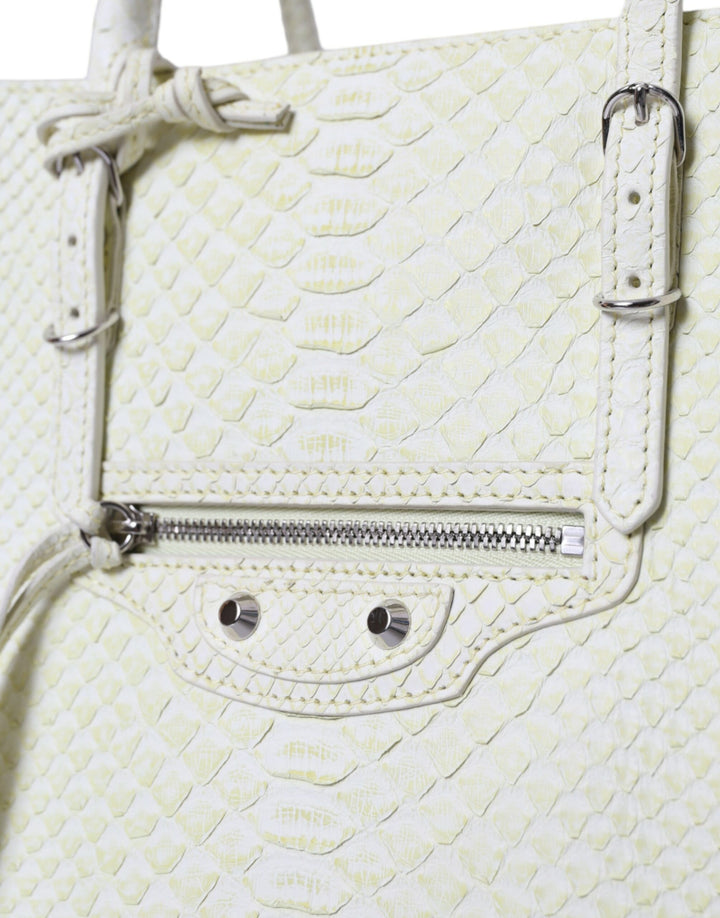 Balenciaga - Balenciaga Chic Python Leather Tote in White & Yellow - BAG1180 - Ask Me Wear