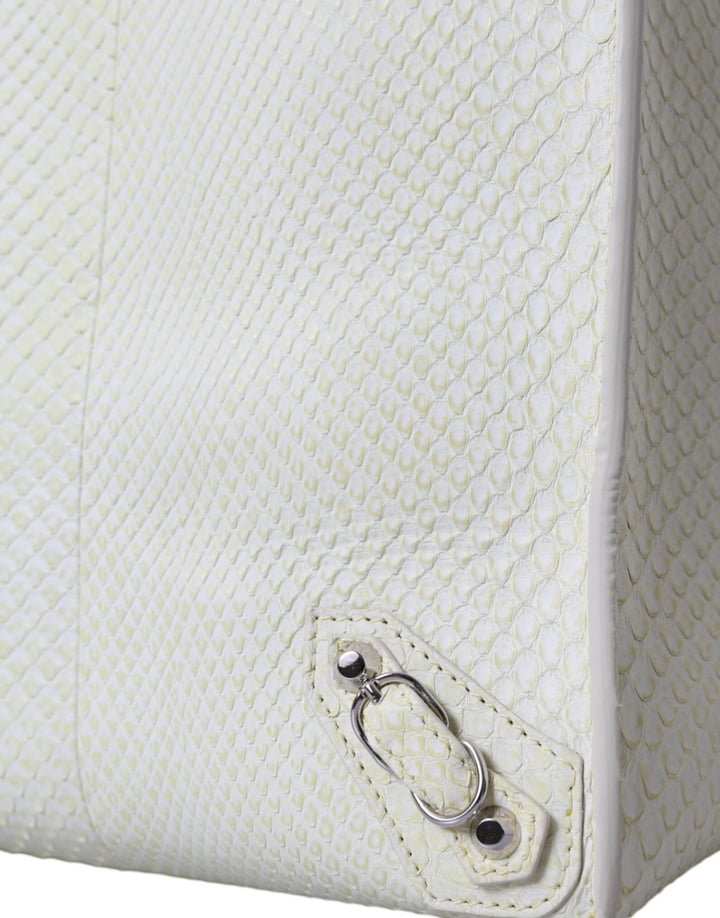 Balenciaga - Balenciaga Chic Python Leather Tote in White & Yellow - BAG1180 - Ask Me Wear