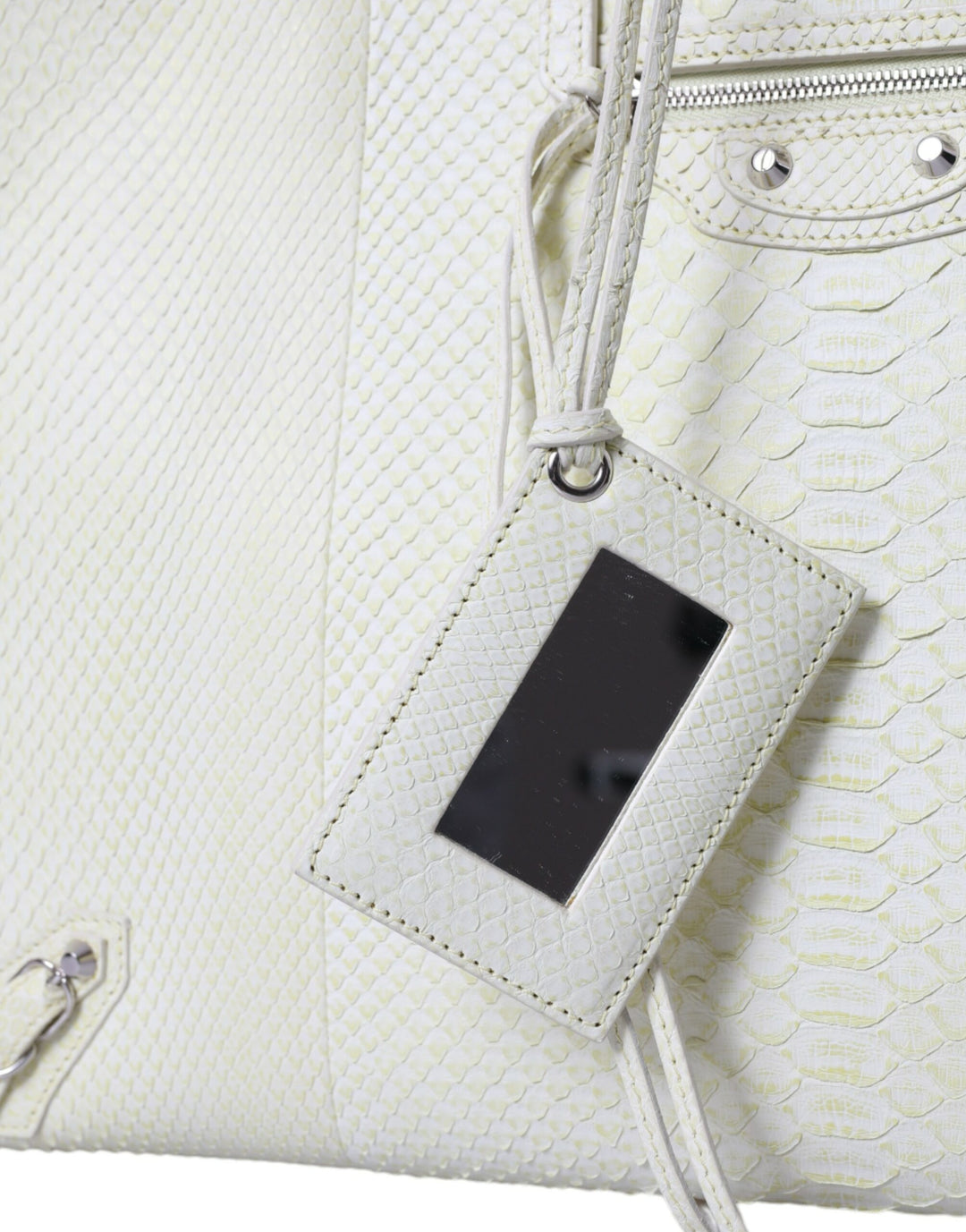 Balenciaga - Balenciaga Chic Python Leather Tote in White & Yellow - BAG1180 - Ask Me Wear