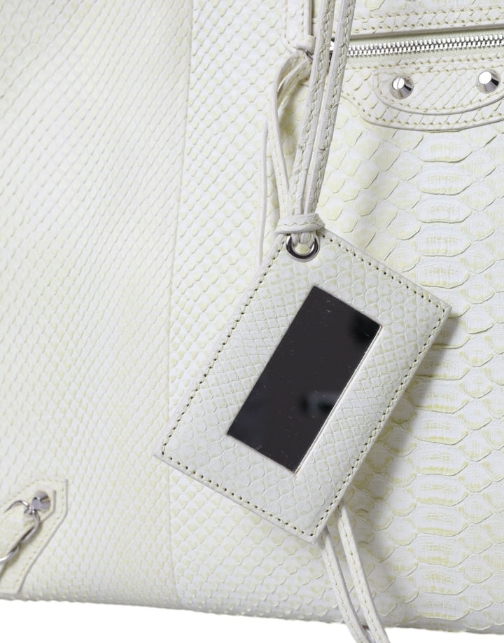 Balenciaga - Balenciaga Chic Python Leather Tote in White & Yellow - BAG1180 - Ask Me Wear