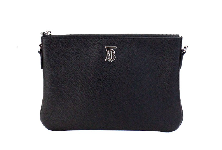Burberry - Burberry Peyton Monogram Black Leather Pouch Crossbody Bag Purse - 57359 - Ask Me Wear