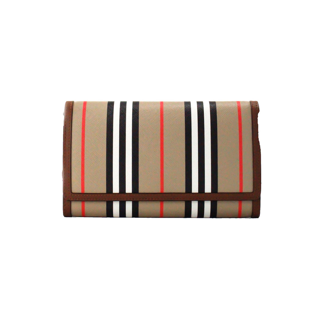Burberry - Burberry Hannah Icon Stripe Archive Tan E - Canvas Leather Wallet Crossbody Bag - 89857 - Ask Me Wear
