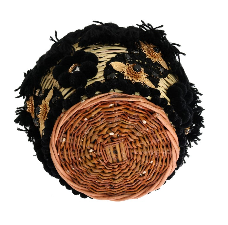 Dolce & Gabbana - Dolce & Gabbana Chic Beige & Black Straw Snakeskin Bucket Bag - VAS1258 - Ask Me Wear