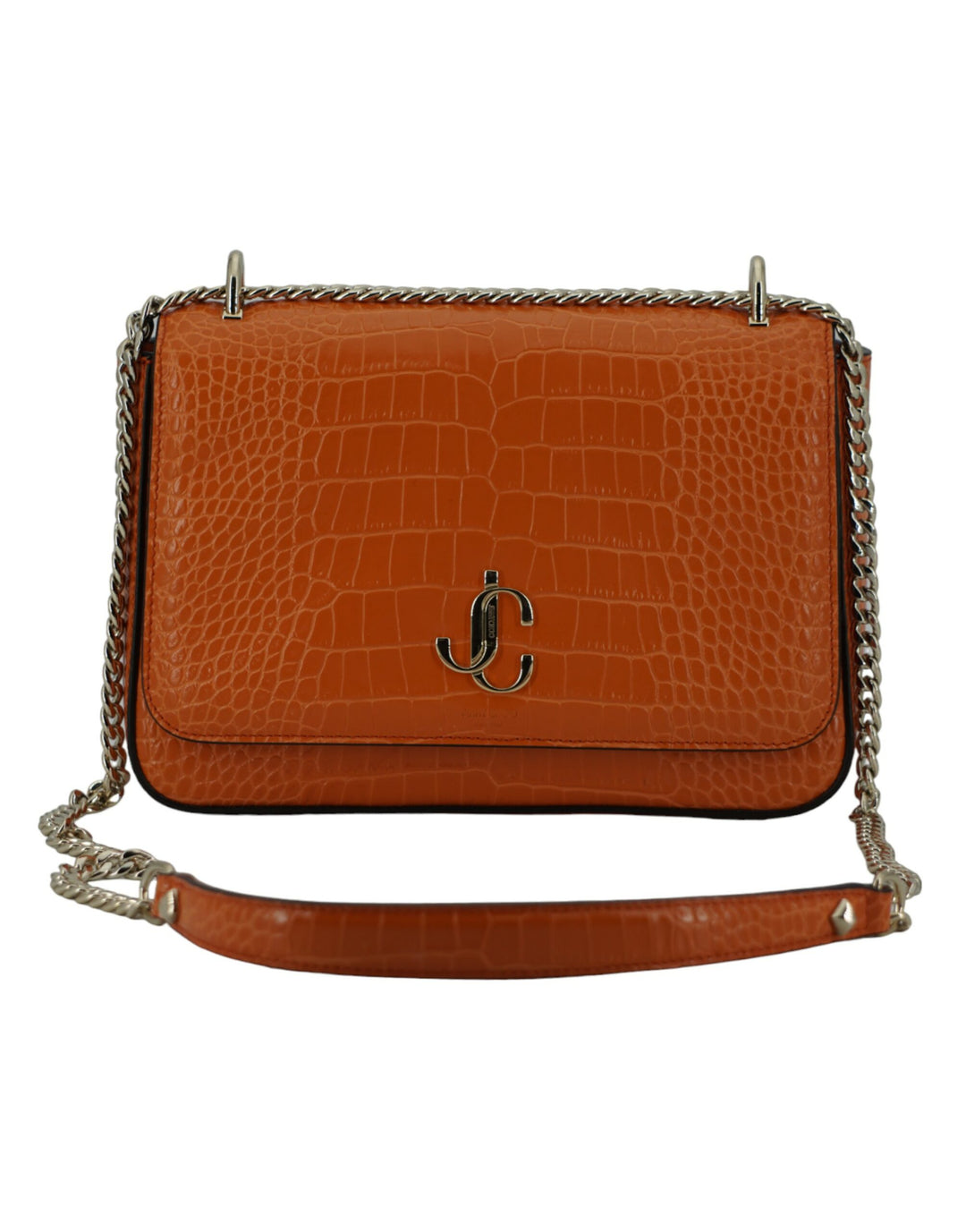 Jimmy Choo - Jimmy Choo Amber Orange Leather Shoulder Bag - 196176862228 - Ask Me Wear