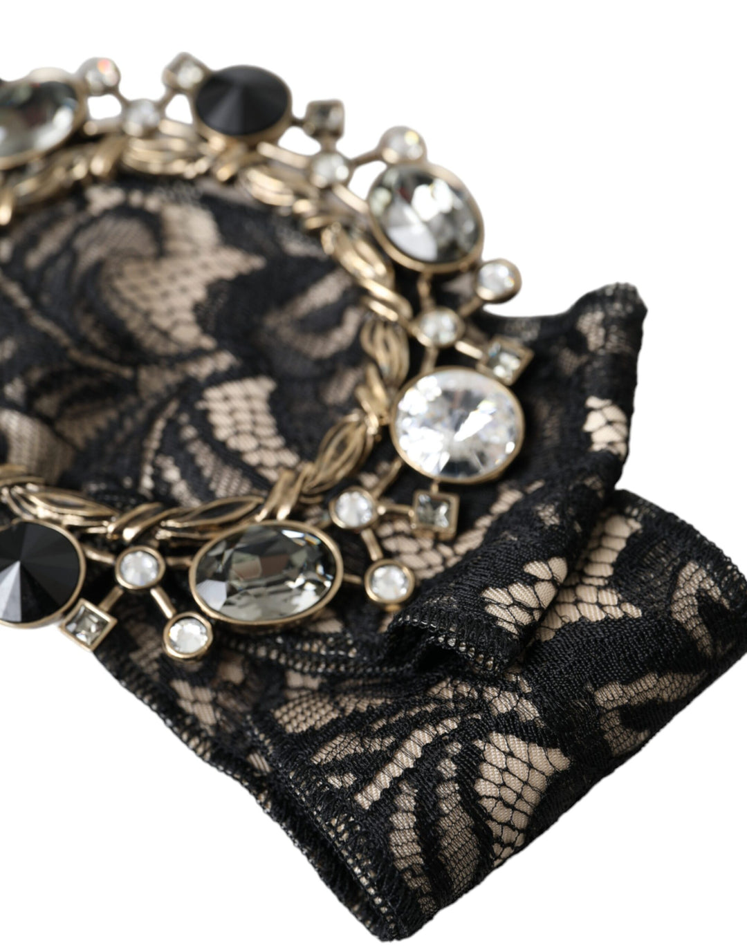 Dolce & Gabbana - Dolce & Gabbana Black Lace Crystal Handmade Brooch Hair Pin - SMY10198 - Ask Me Wear