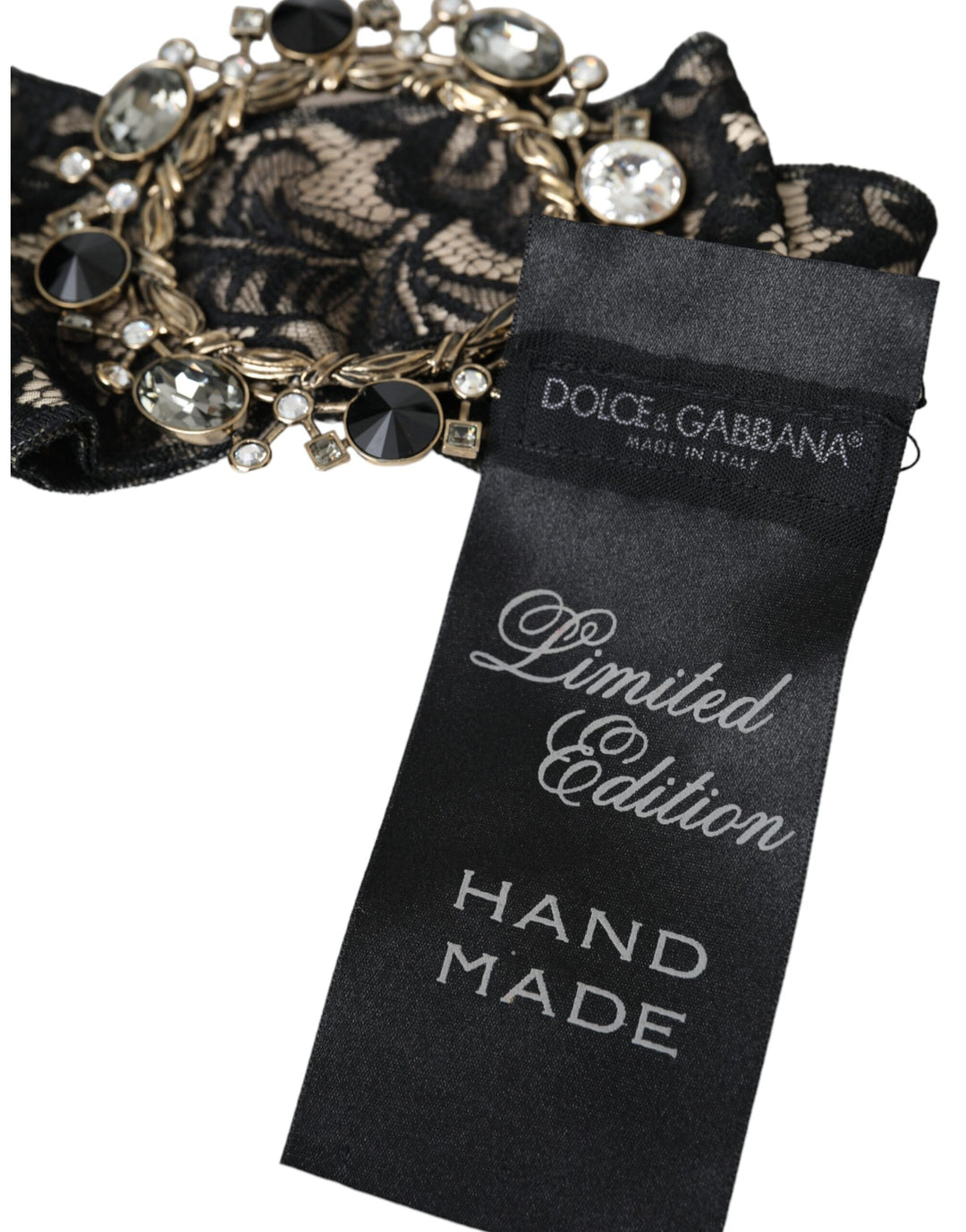 Dolce & Gabbana - Dolce & Gabbana Black Lace Crystal Handmade Brooch Hair Pin - SMY10198 - Ask Me Wear