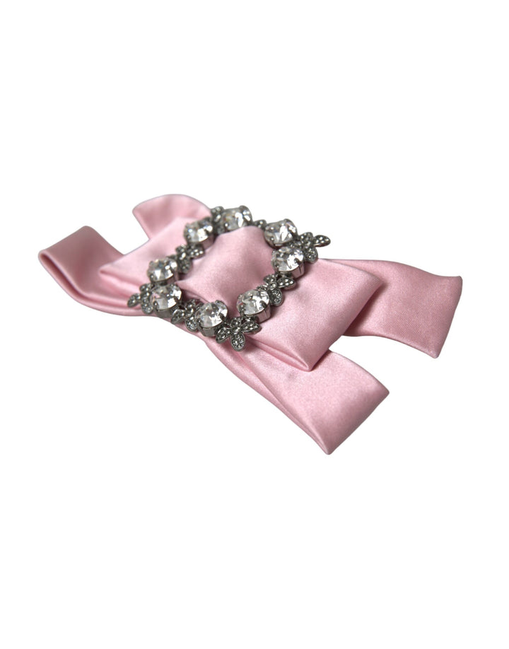 Dolce & Gabbana - Dolce & Gabbana Pink Satin Crystal Jewelry Brooch Hair Pin - SMY10228 - Ask Me Wear