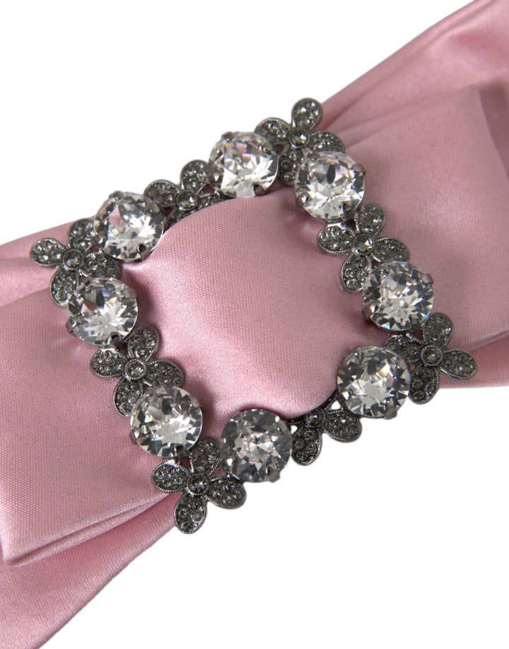 Dolce & Gabbana - Dolce & Gabbana Pink Satin Crystal Jewelry Brooch Hair Pin - SMY10228 - Ask Me Wear