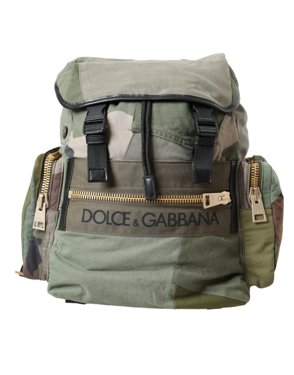 Dolce & Gabbana - Dolce & Gabbana Military Green Patchwork Rucksack Backpack Bag - BAG1482 - Ask Me Wear