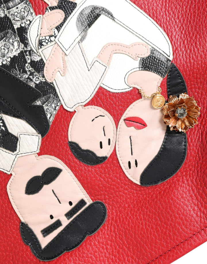 Dolce & Gabbana - Dolce & Gabbana Red Leather #DGFamily Patch Shopping Tote Bag - BAG1485 - Ask Me Wear