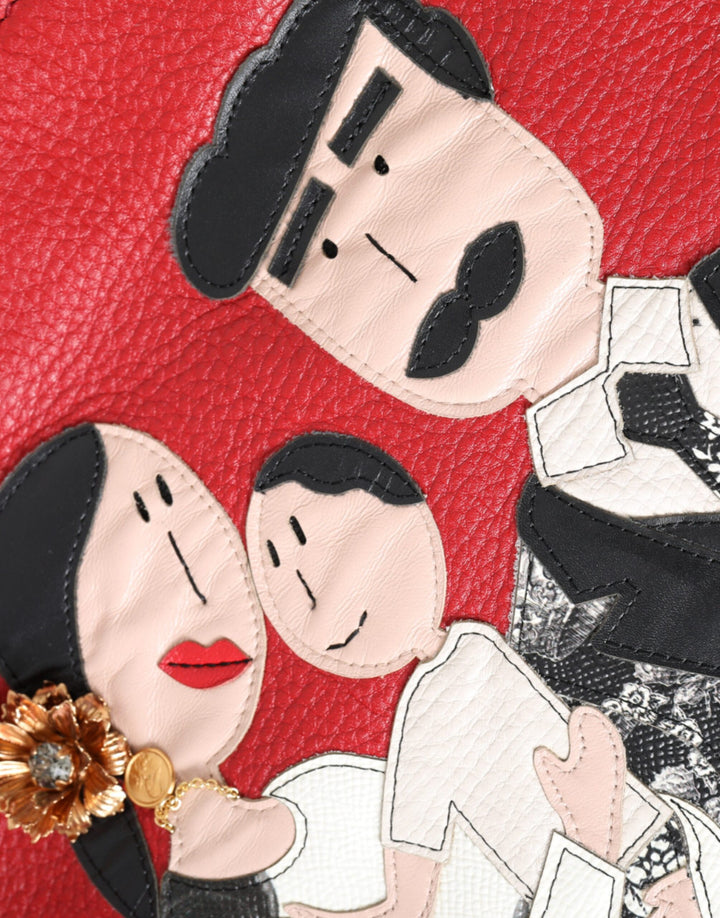 Dolce & Gabbana - Dolce & Gabbana Red Leather #DGFamily Patch Shopping Tote Bag - BAG1485 - Ask Me Wear