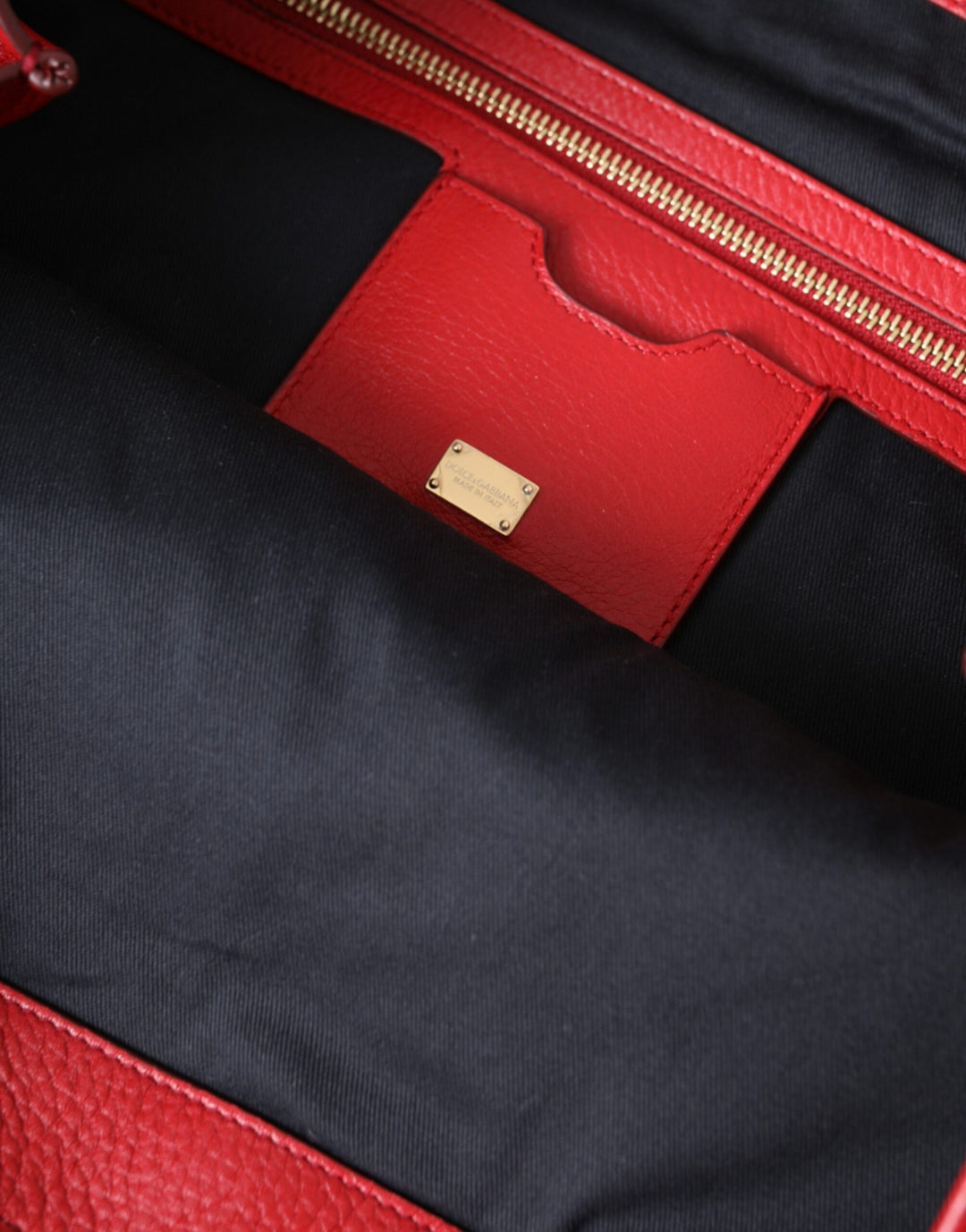 Dolce & Gabbana - Dolce & Gabbana Red Leather #DGFamily Patch Shopping Tote Bag - BAG1485 - Ask Me Wear