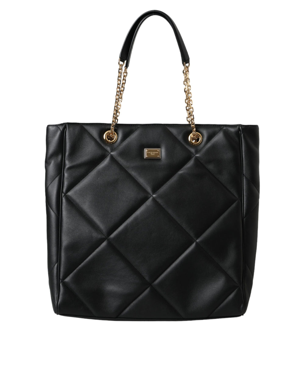 Dolce & Gabbana - Dolce & Gabbana Black Leather JUNGLE Quilted Shopping Tote Bag - BAG1492 - Ask Me Wear