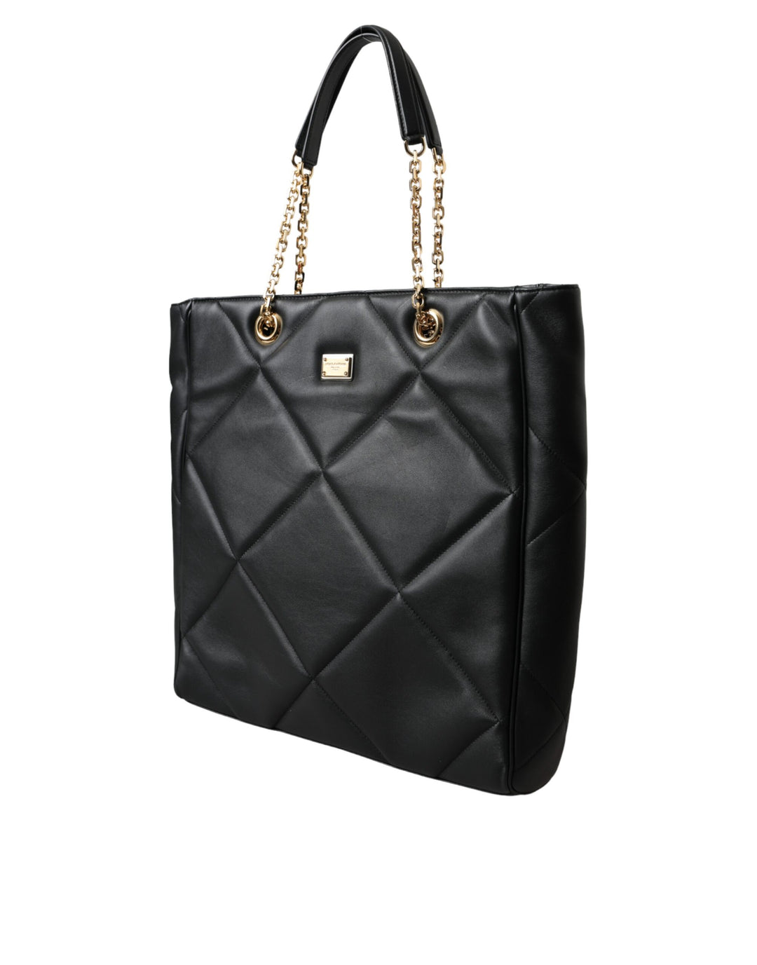 Dolce & Gabbana - Dolce & Gabbana Black Leather JUNGLE Quilted Shopping Tote Bag - BAG1492 - Ask Me Wear
