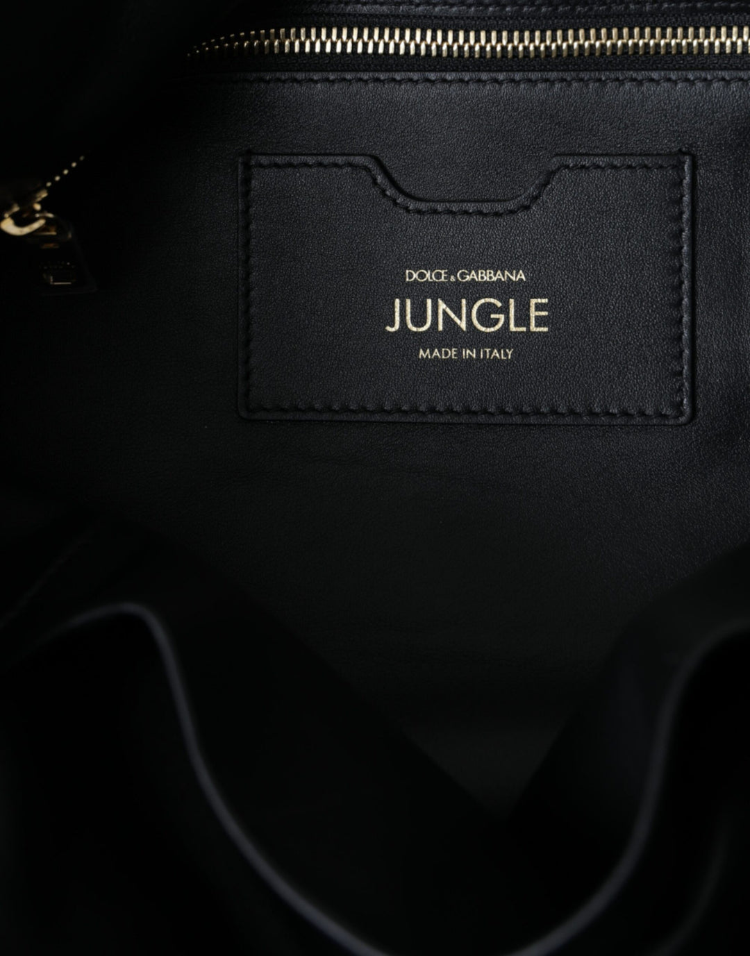 Dolce & Gabbana - Dolce & Gabbana Black Leather JUNGLE Quilted Shopping Tote Bag - BAG1492 - Ask Me Wear