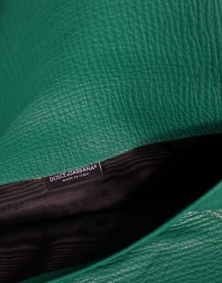 Dolce & Gabbana - Dolce & Gabbana Green Leather Handbag Clutch Mini Purse Pouch Tablet Case - BAG1542 - Ask Me Wear