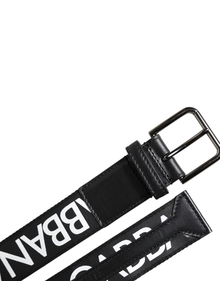 Dolce & Gabbana Black Leather Classic Metal Logo Buckle Belt