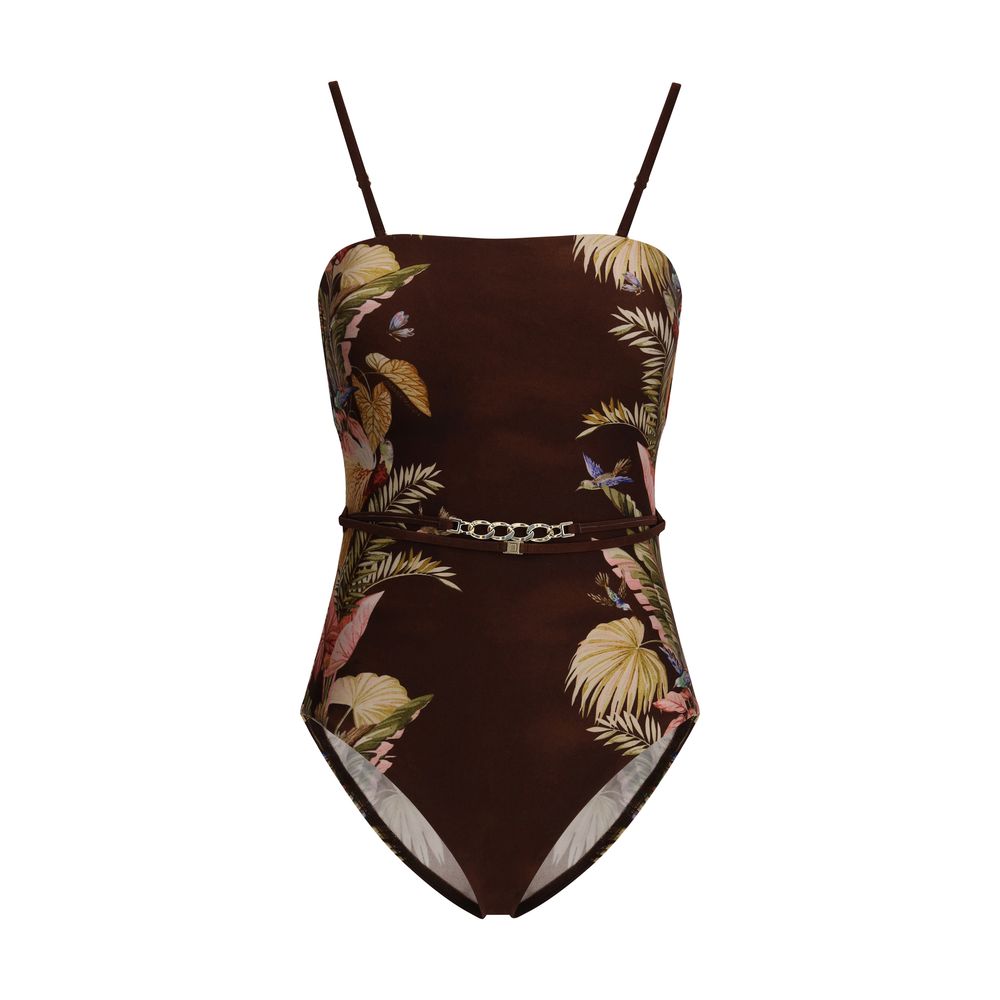 ZIMMERMANN ASCENSION ワンピース Ascension Wide Link 1PC Khaki Palm Floral Online | Zimmermann