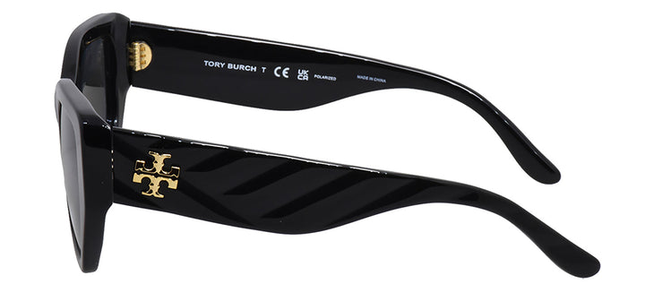 Tory Burch TY 7187U 170981 Irregular Plastic Black Sunglasses with Grey Polarized Lens