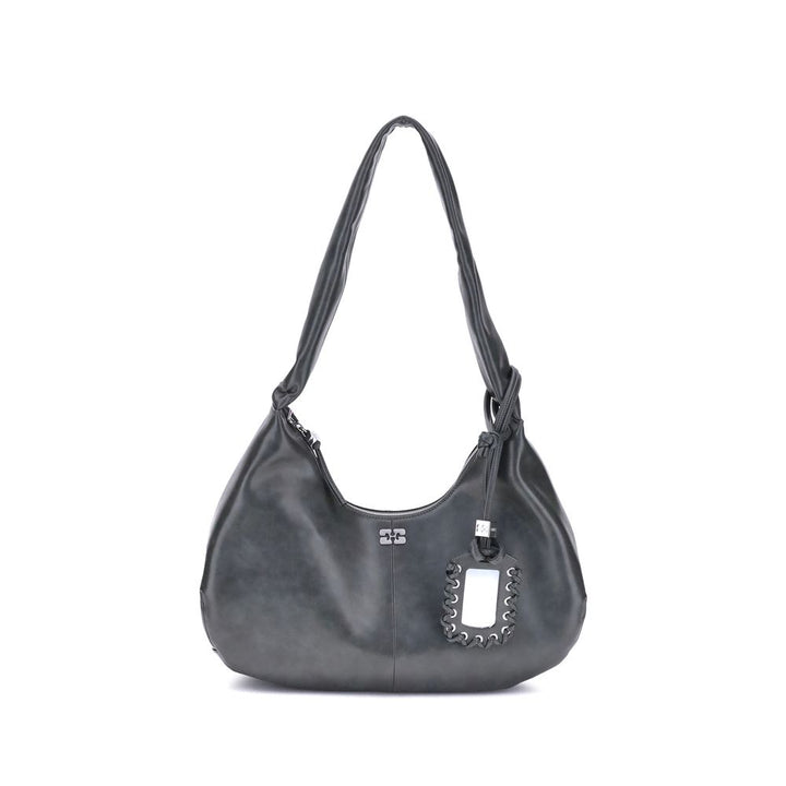 Ganni Black Lyocell Shoulder Bag
