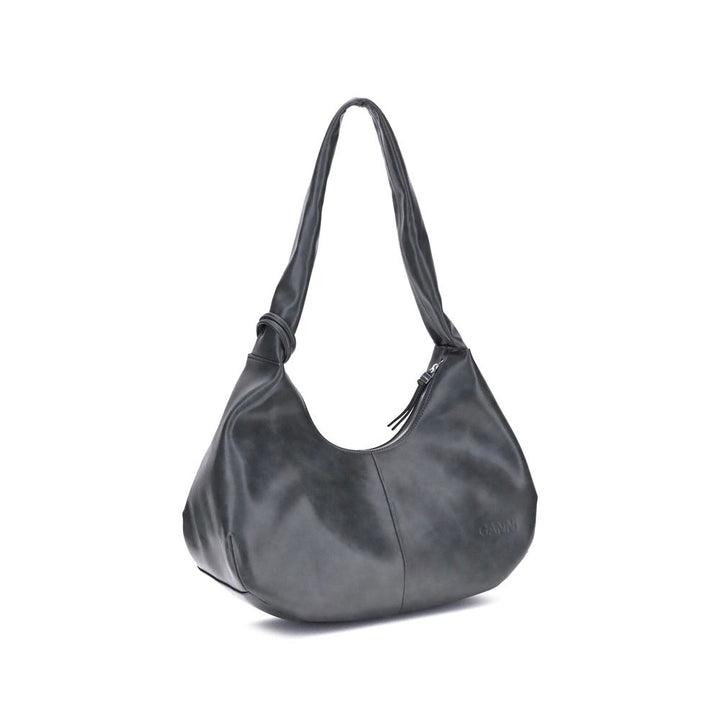 Ganni Black Lyocell Shoulder Bag