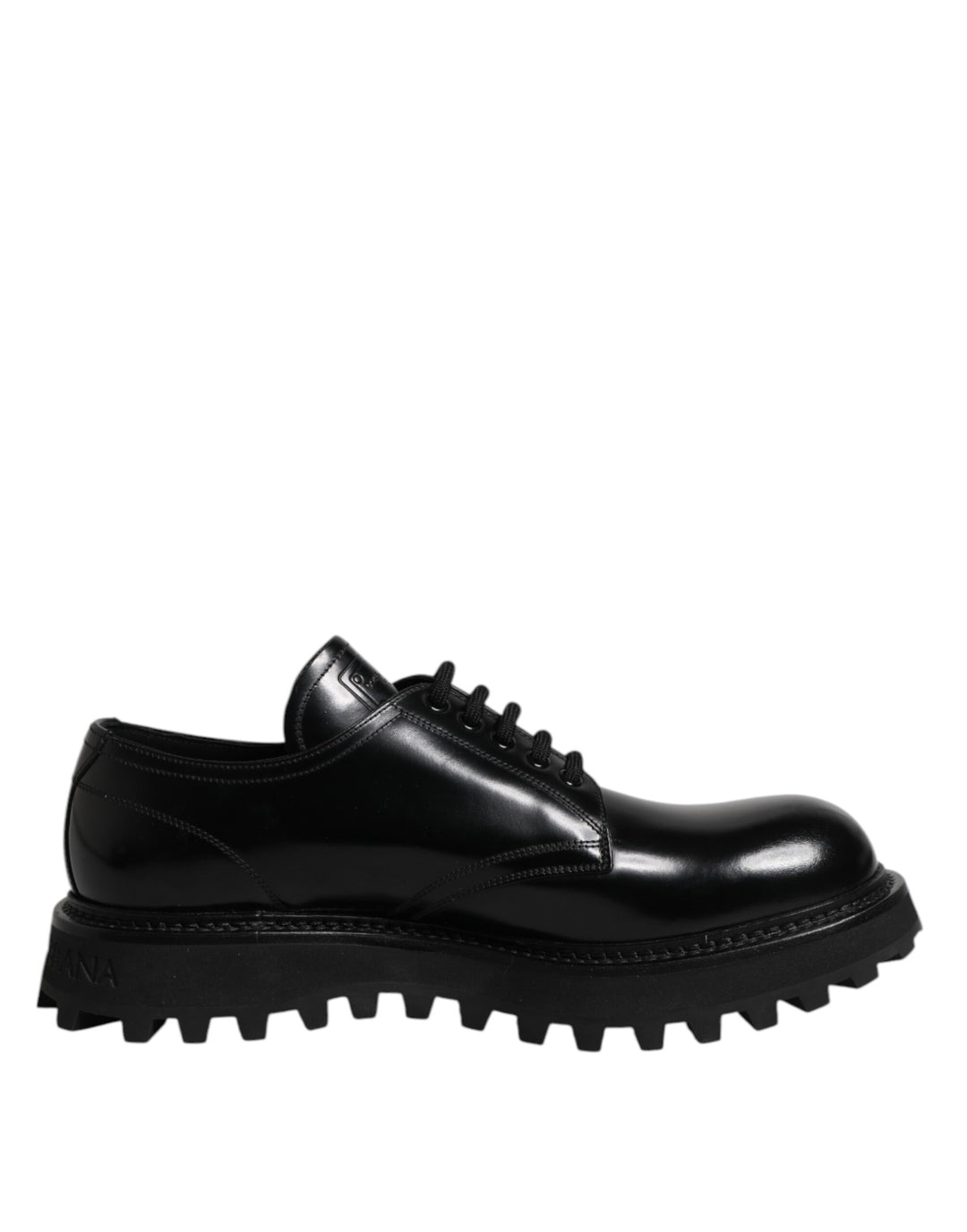 Dolce & Gabbana Black Leather Lace Up Derby Men Dress Shoes