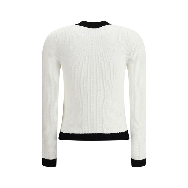Balmain White Viscose Cardigan