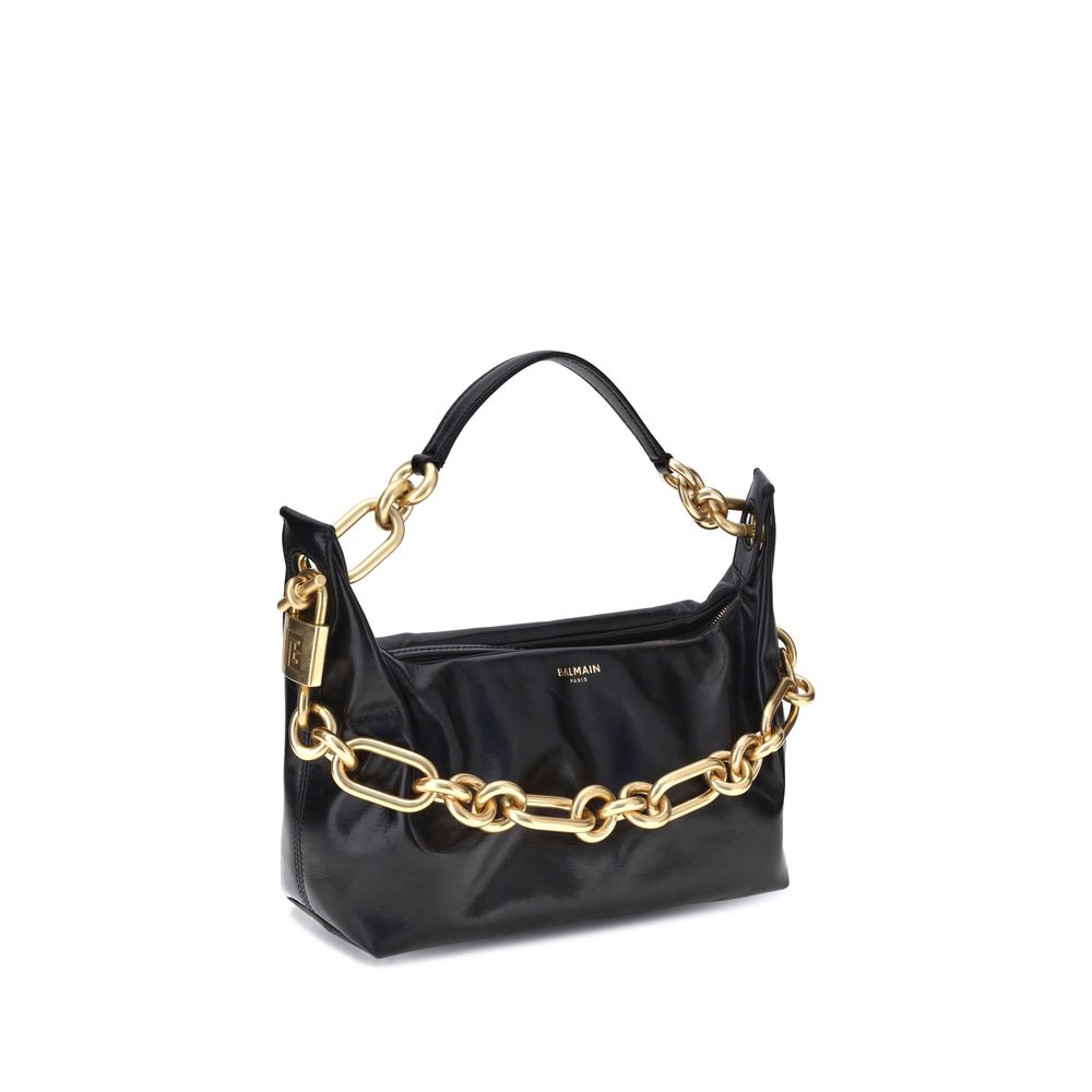 Balmain Black Calf Leather Bos Taurus Shoulder Bag