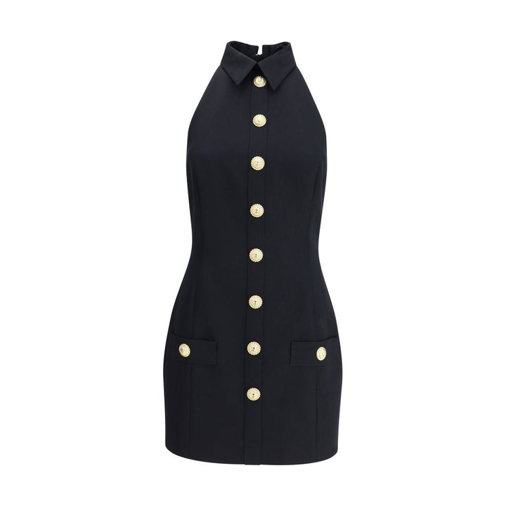 Balmain Black Fleece Wool Casual Dress