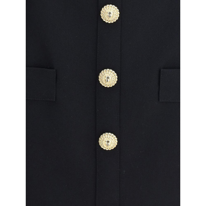 Balmain Black Fleece Wool Casual Dress