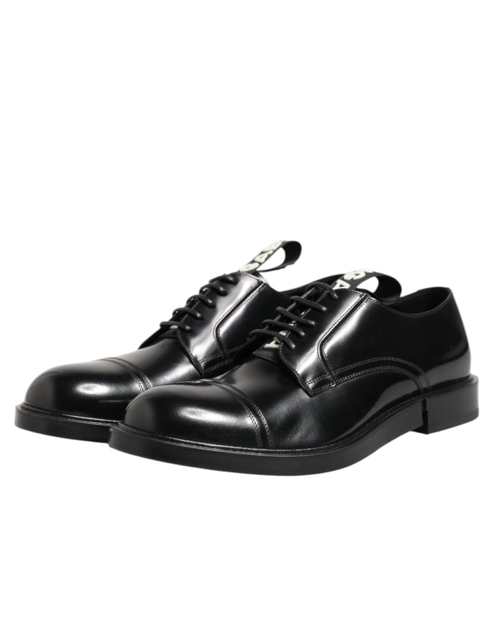 Dolce & Gabbana Black Leather Dress Lace Up Men Formal Shoes
