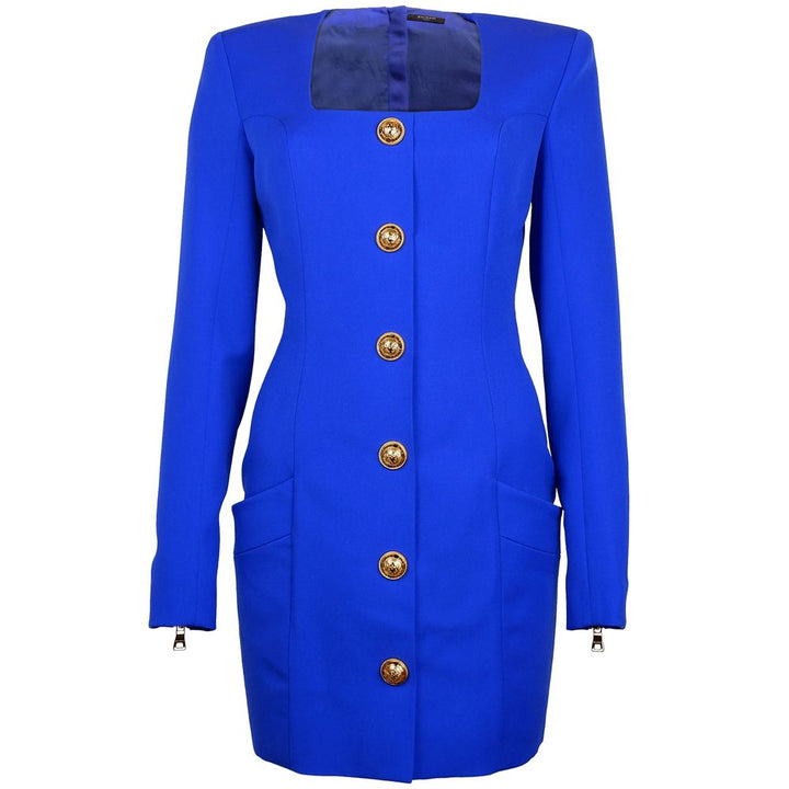 Balmain Blue Wool Dress