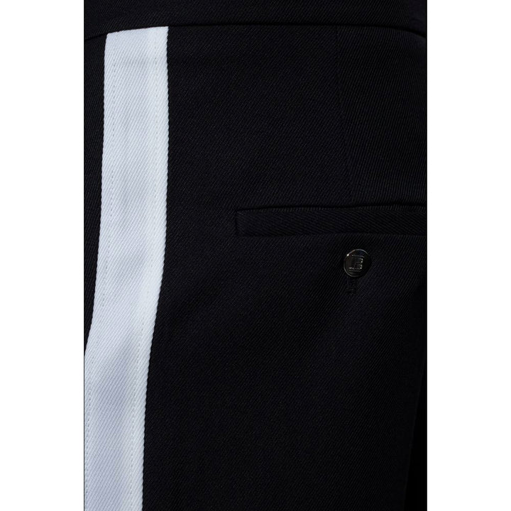 Balmain Black Cotton Men Trousers