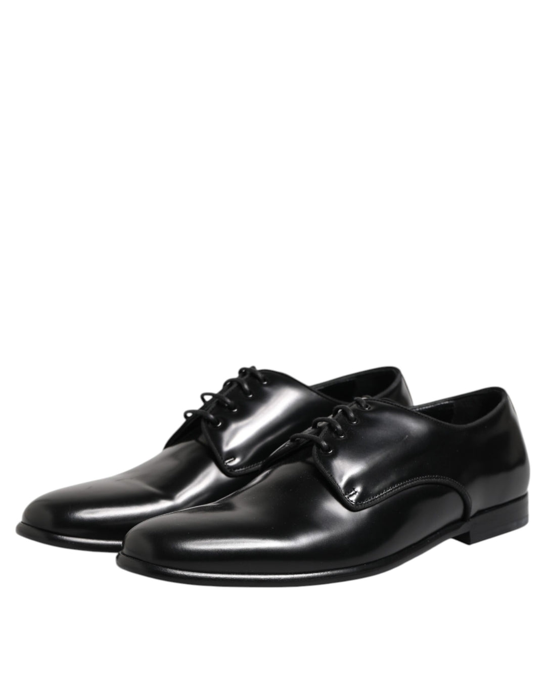 Dolce & Gabbana Black Leather Lace Up Derby Men Dress Shoes