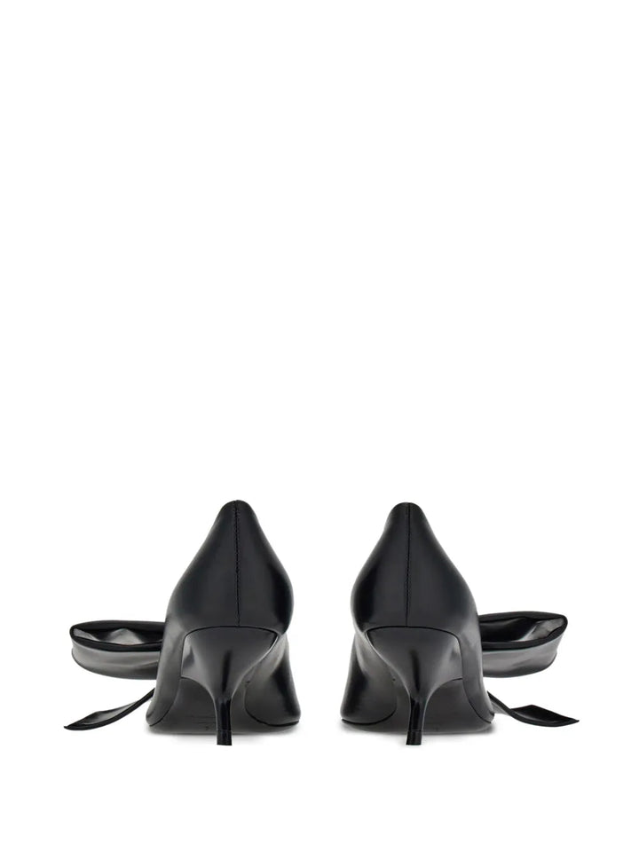 Ferragamo 105Mm Oversized-Bow Leather Pumps