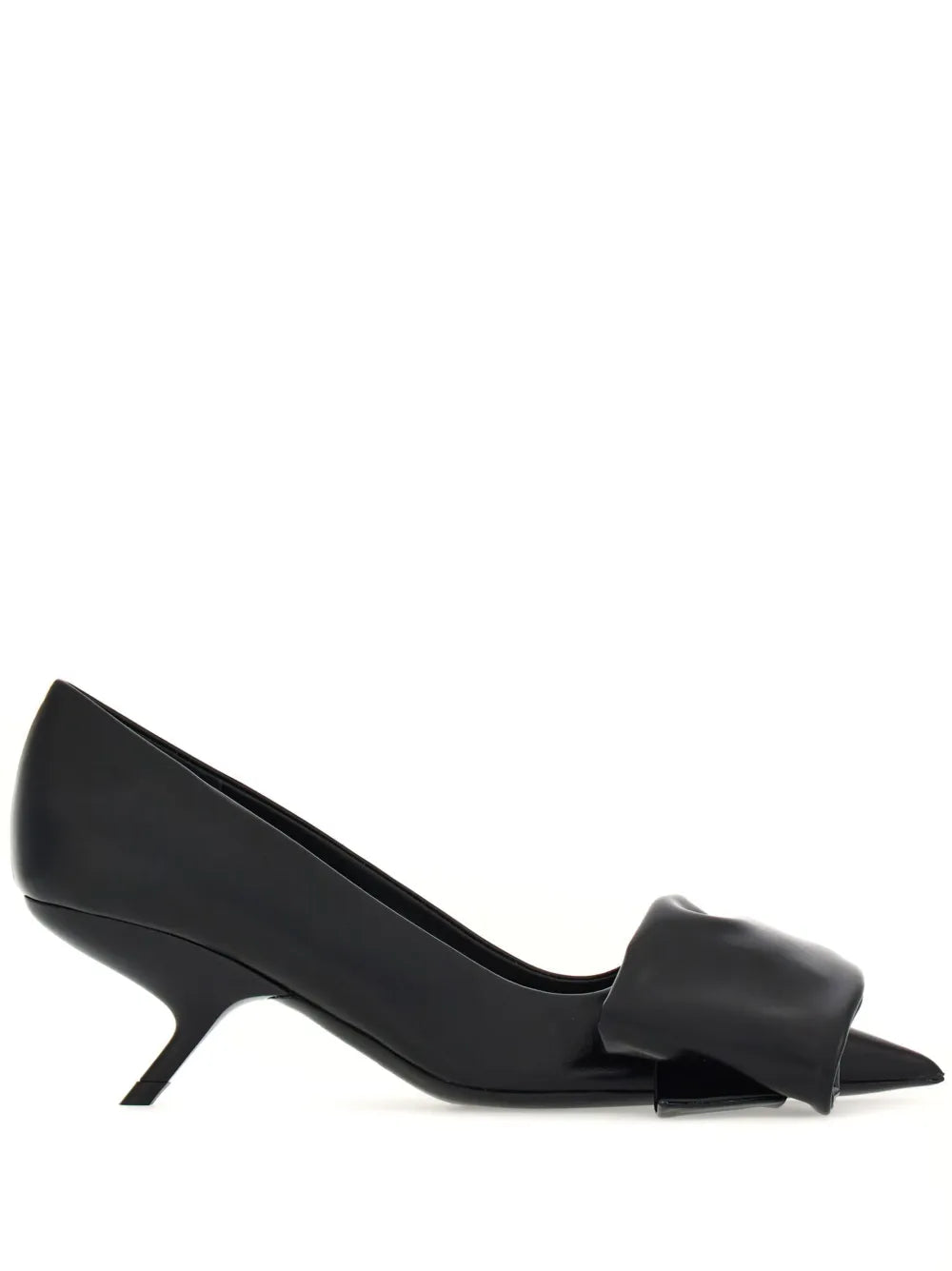 Ferragamo 105Mm Oversized-Bow Leather Pumps