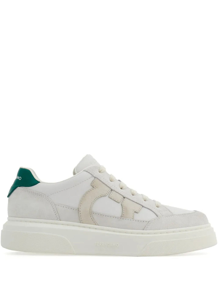 Ferragamo Gancini-Patch Calfskin Sneakers