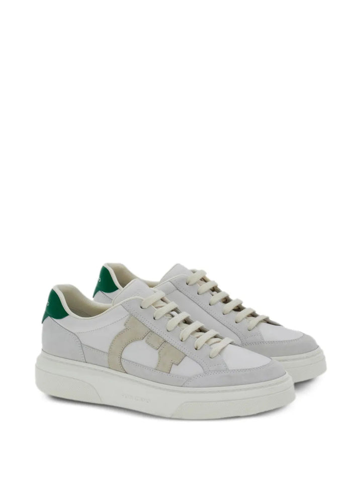 Ferragamo Gancini-Patch Calfskin Sneakers