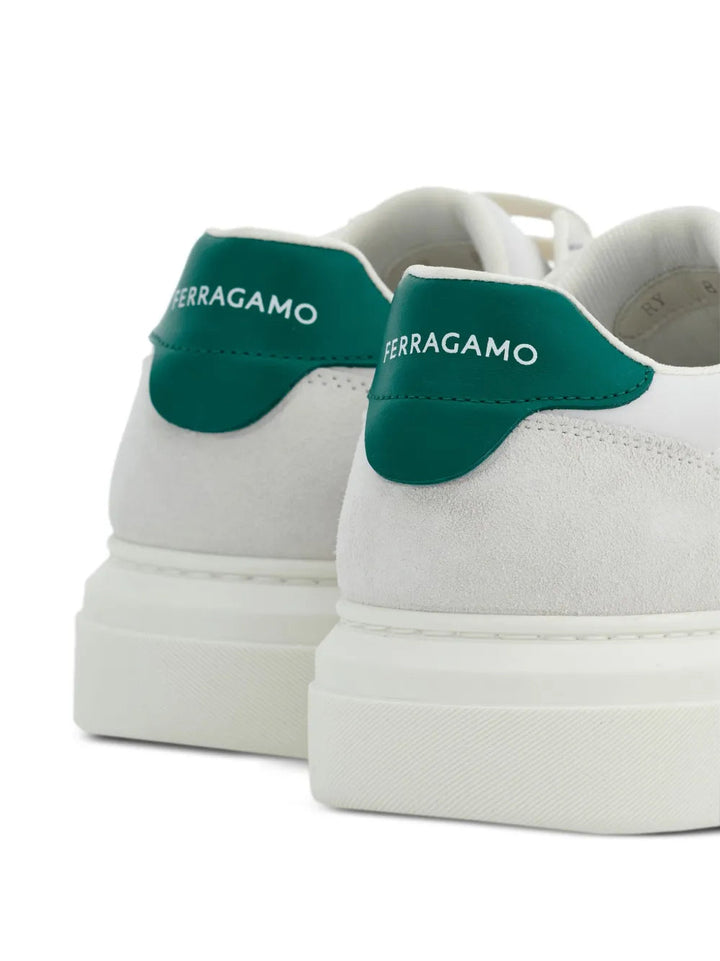 Ferragamo Gancini-Patch Calfskin Sneakers
