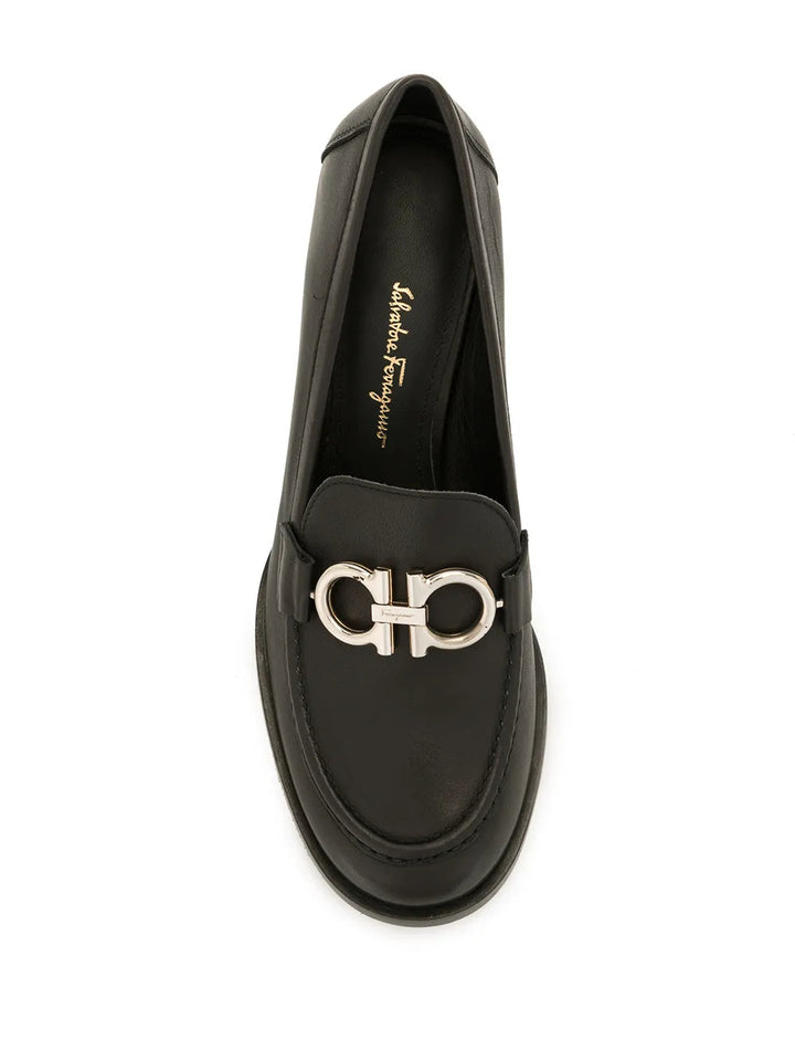 Ferragamo Gancini Buckle Chunky Heel Loafers
