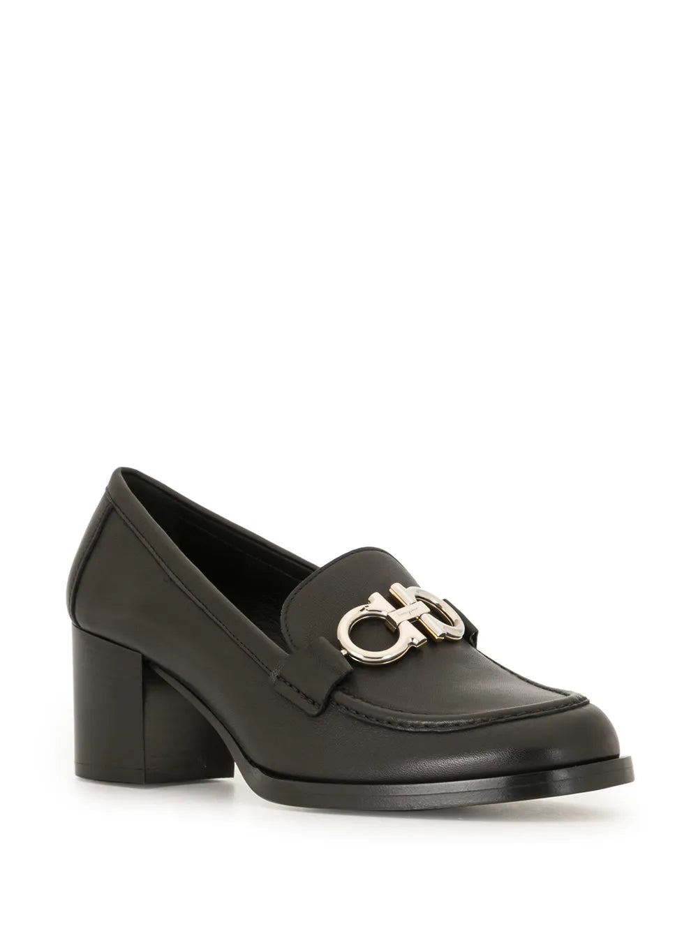Ferragamo Gancini Buckle Chunky Heel Loafers