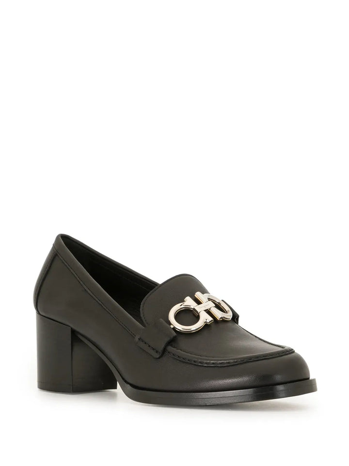 Ferragamo Gancini Buckle Chunky Heel Loafers