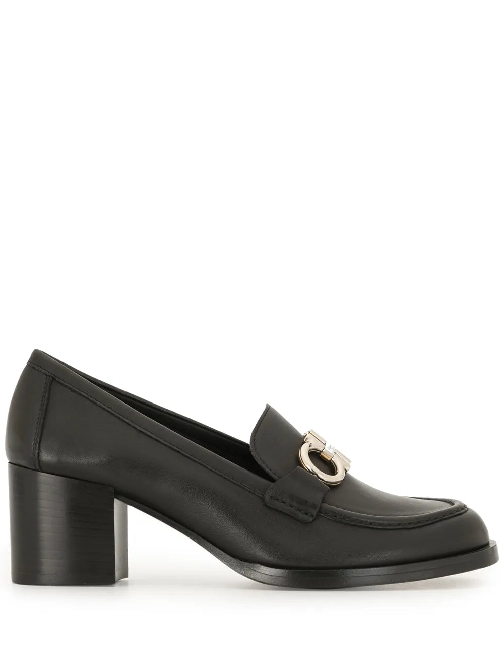 Ferragamo Gancini Buckle Chunky Heel Loafers
