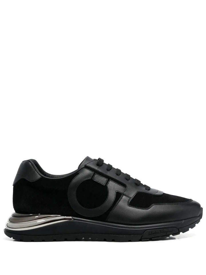 Ferragamo Gancini-Patch Lace-Up Sneakers