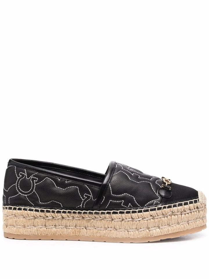Ferragamo Gancini Logo-Embroidered Espadrilles