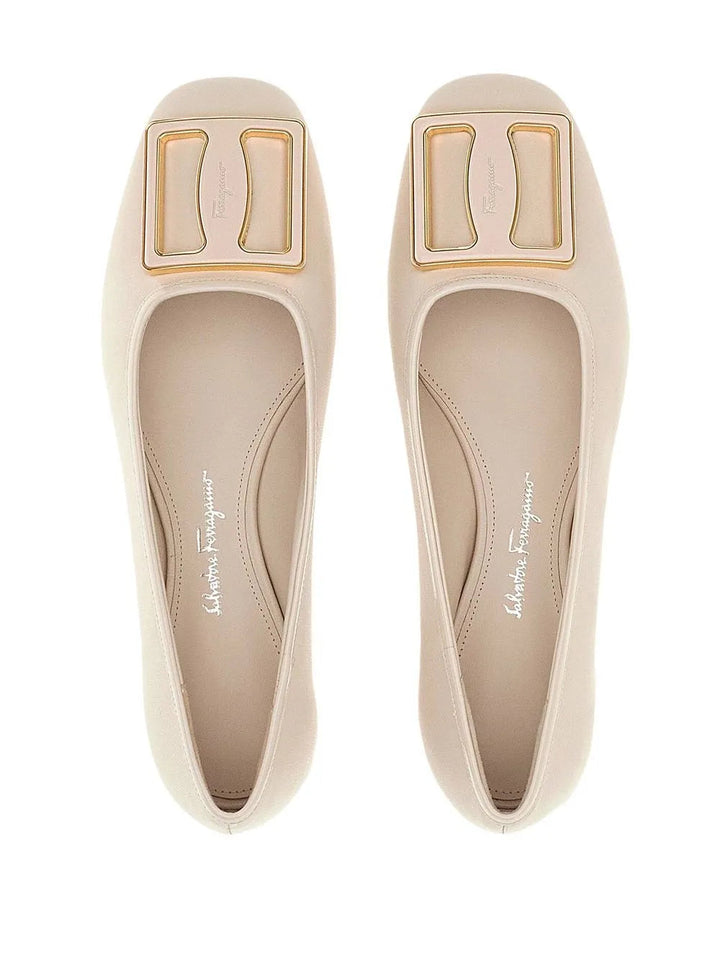 Ferragamo Chunky-Buckle Ballerina Flats